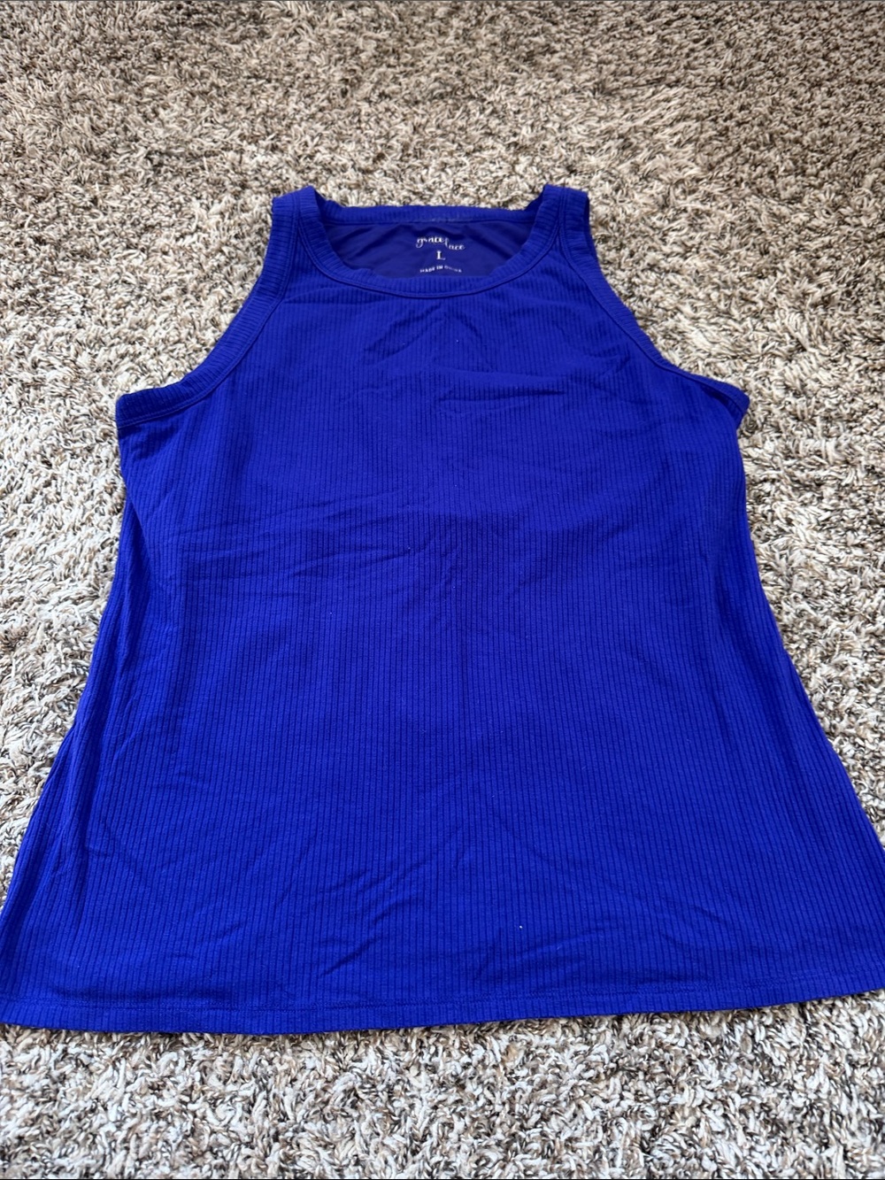 Grace & Lace Ribbed Tank Top - Royal Blue
